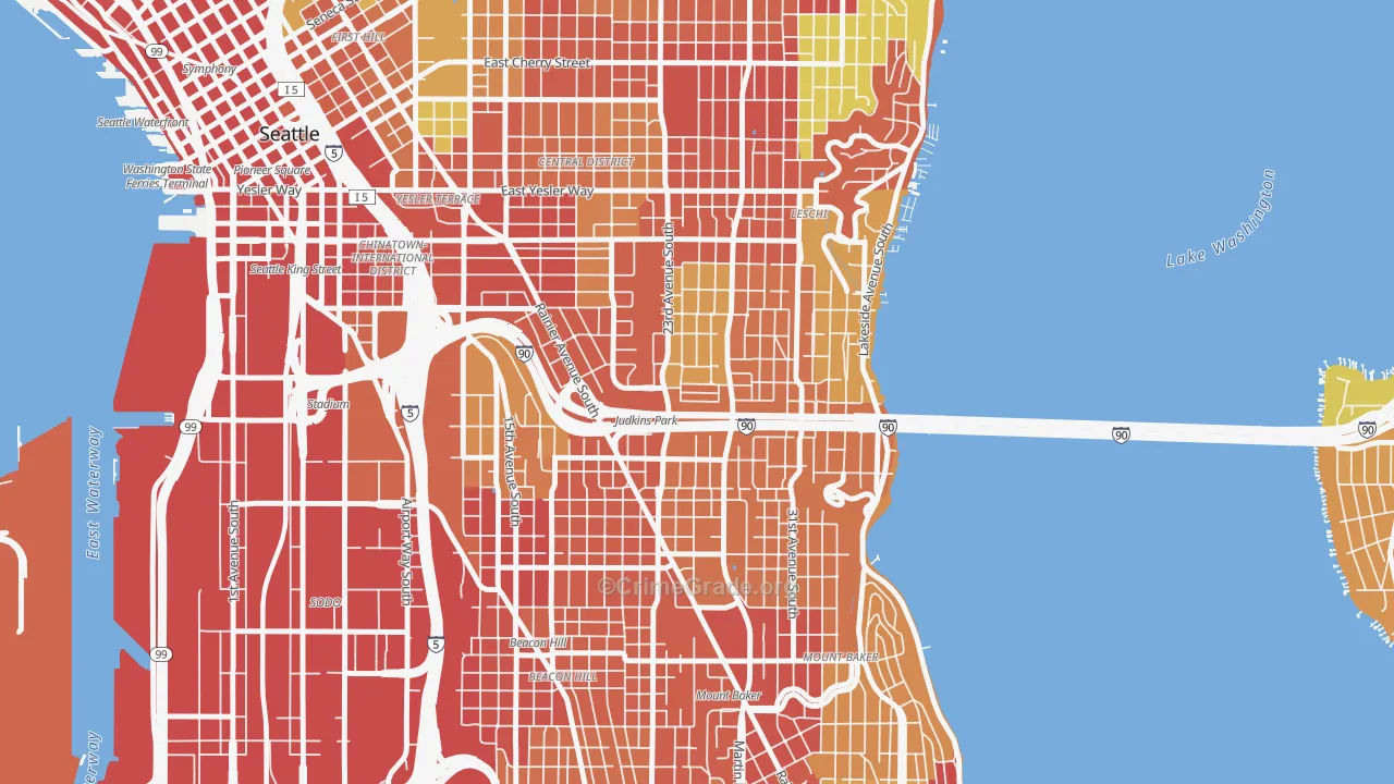 Atlantic, Seattle, WA Map of Robbery Rates