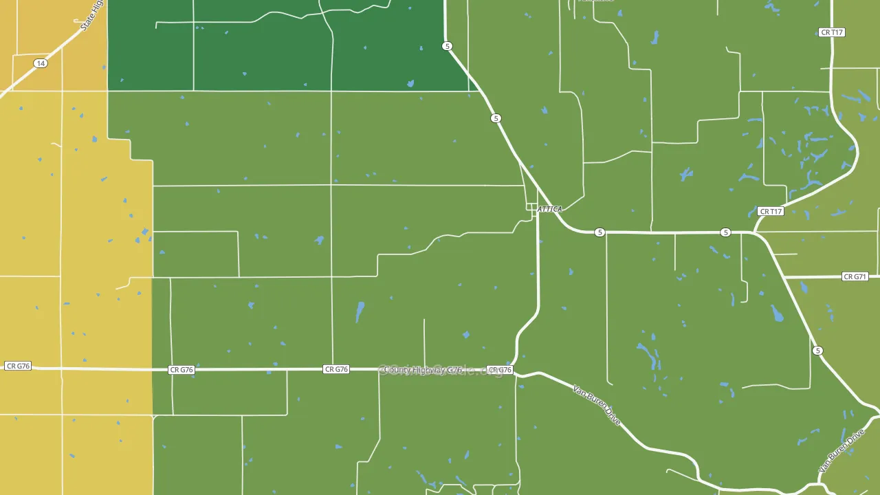 Attica, IA Map of Robbery Rates