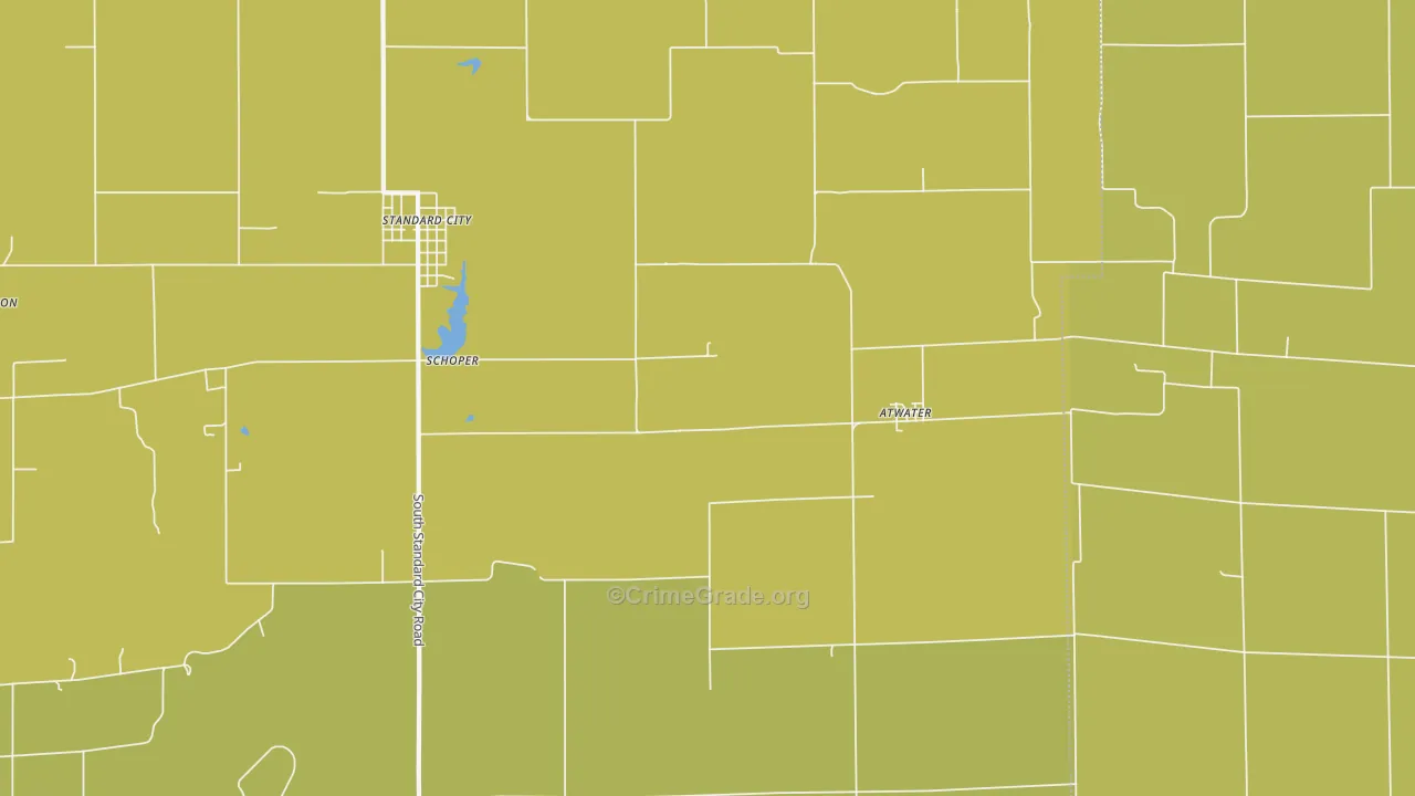 Atwater, IL Map of Robbery Rates