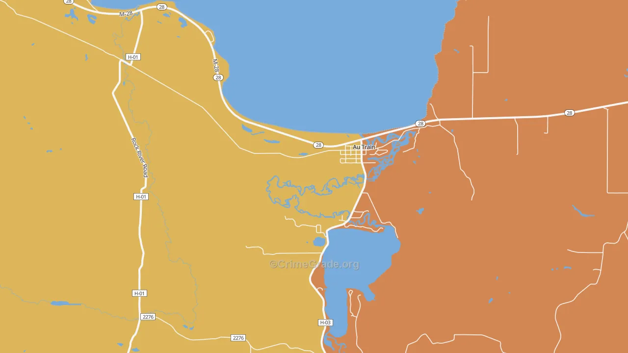 Au Train, MI Map of Robbery Rates