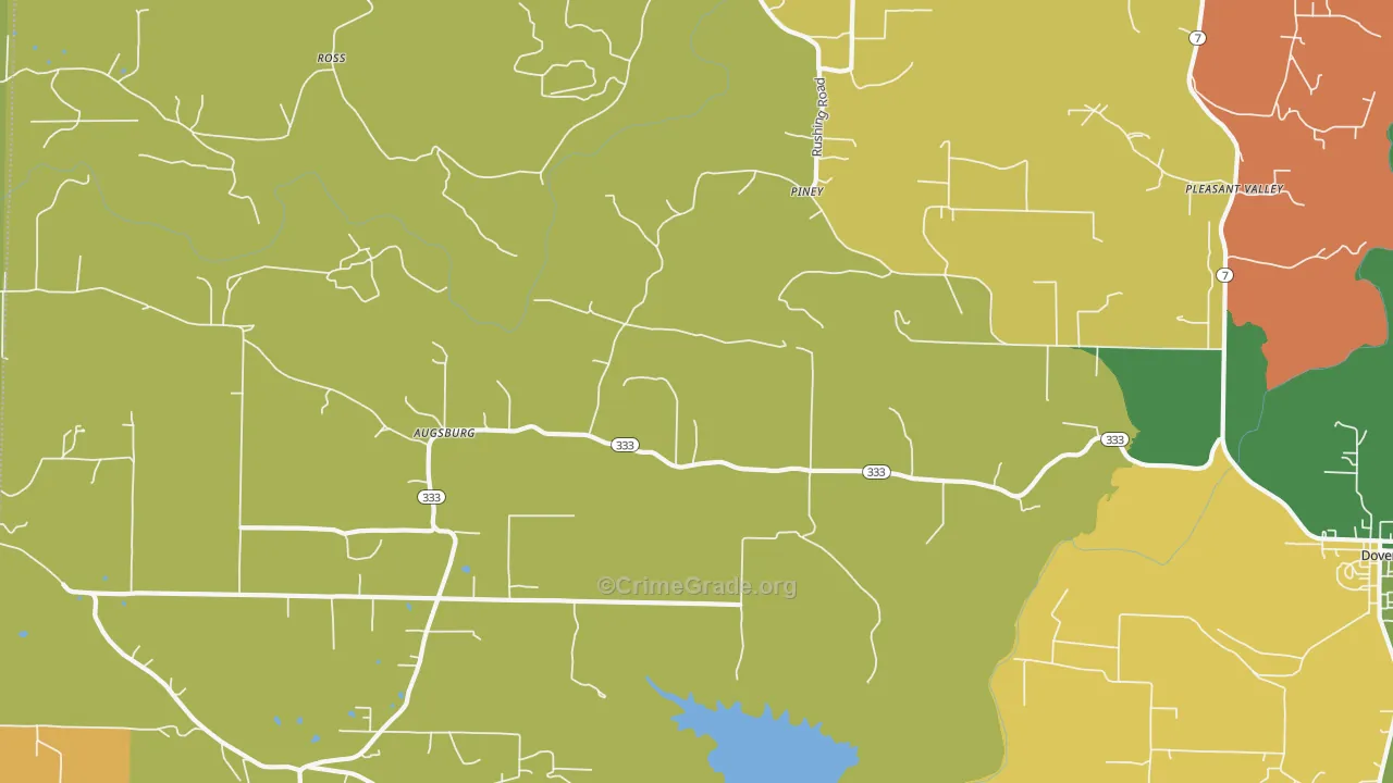 Augsburg, AR Map of Robbery Rates