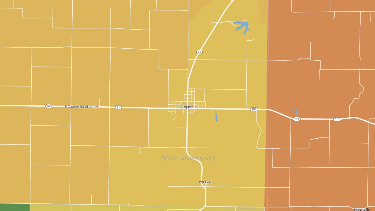 Augusta, IL Map of Robbery Rates
