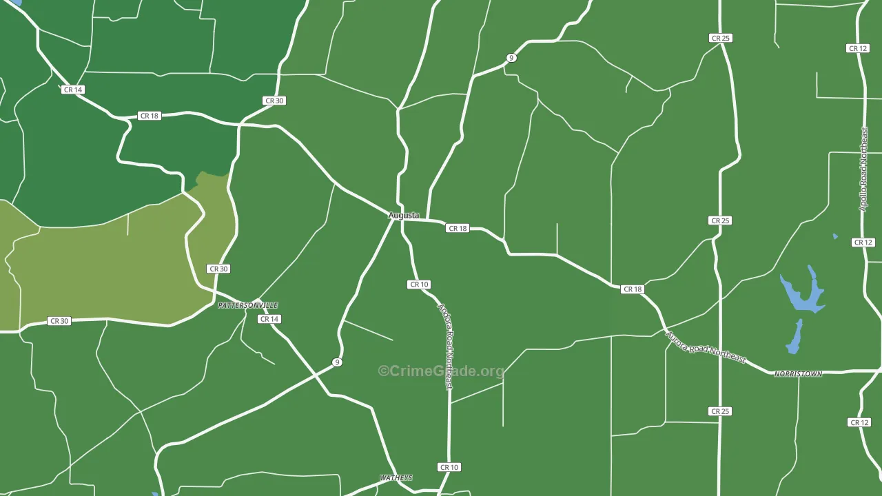Augusta, OH Map of Robbery Rates