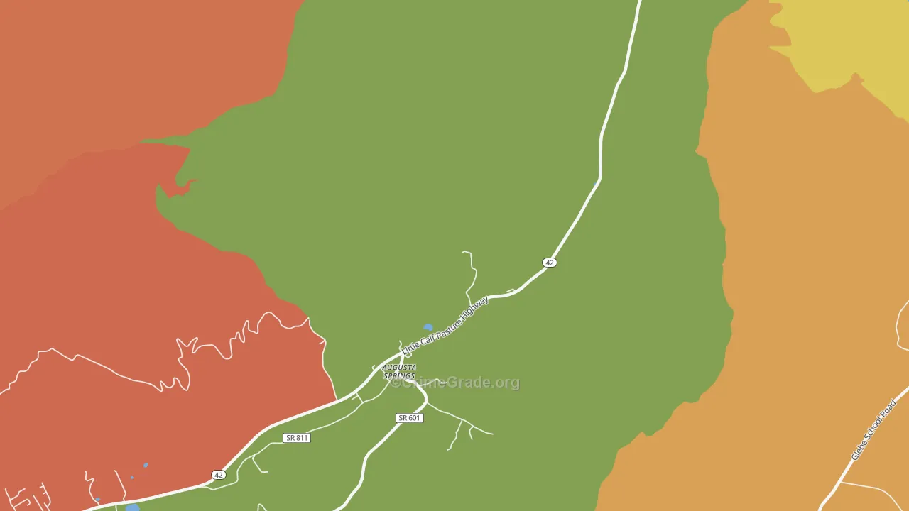 Augusta Springs, VA Map of Robbery Rates