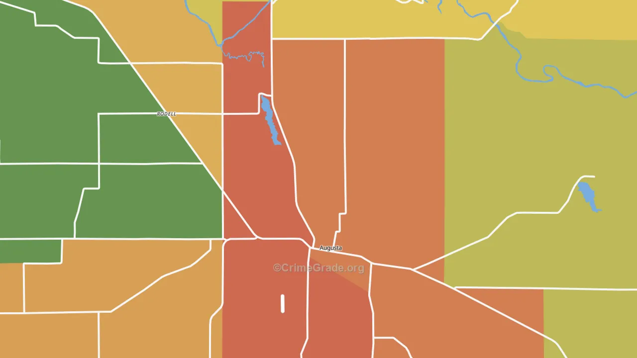 Augusta, WI Map of Robbery Rates
