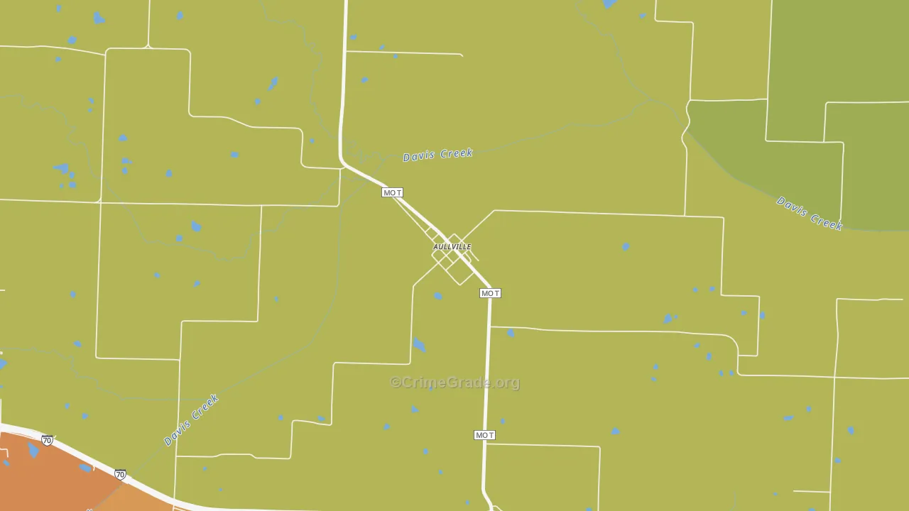 Aullville, MO Map of Robbery Rates