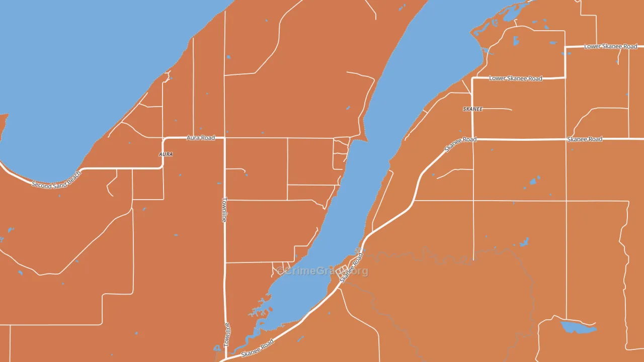 Aura, MI Map of Robbery Rates