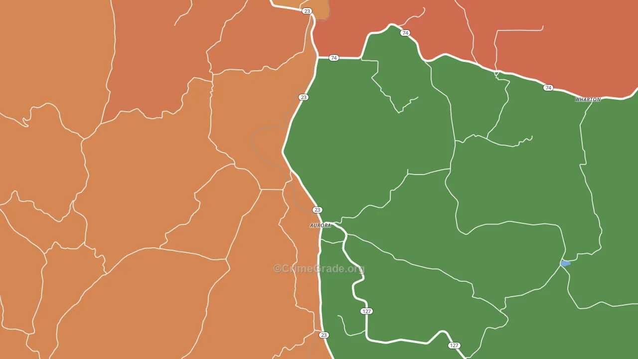 Aurora, AR Map of Robbery Rates