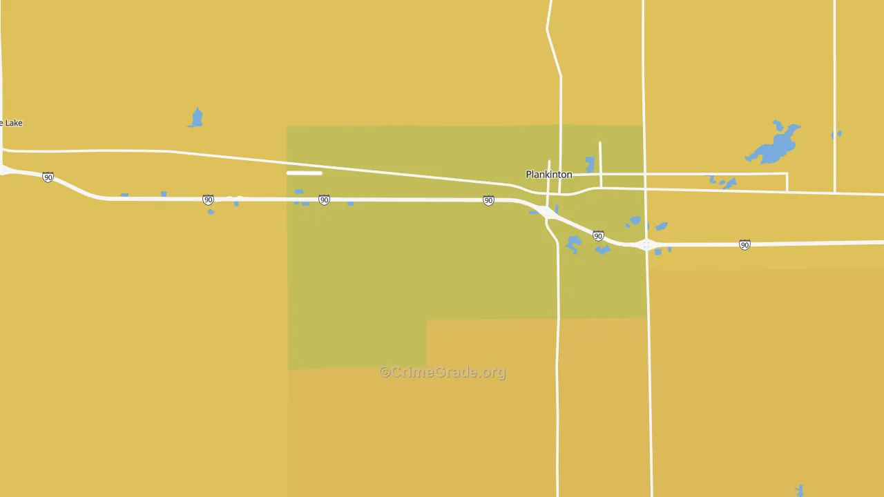 Aurora County, SD Map of Robbery Rates