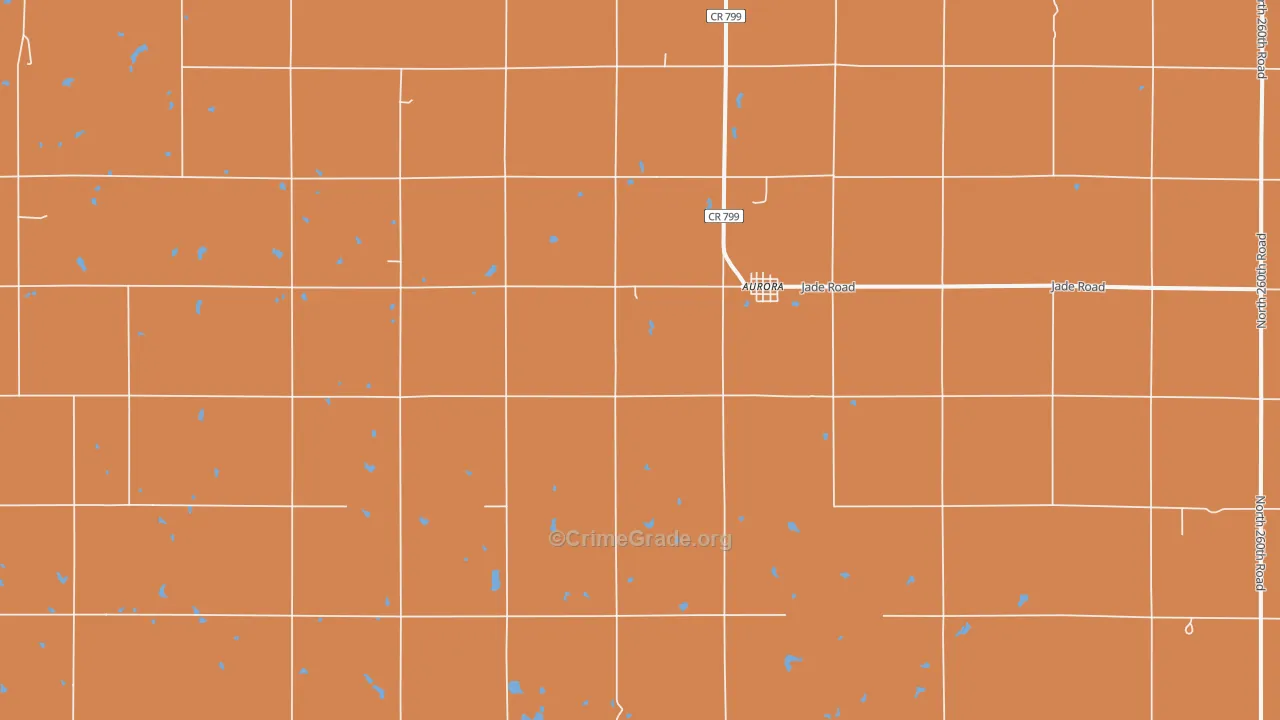 Aurora, KS Map of Robbery Rates