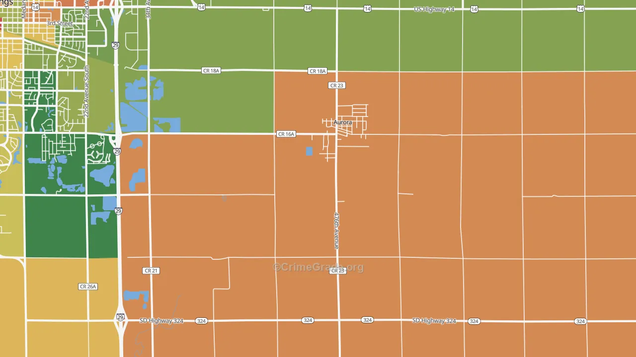 Aurora, SD Map of Robbery Rates
