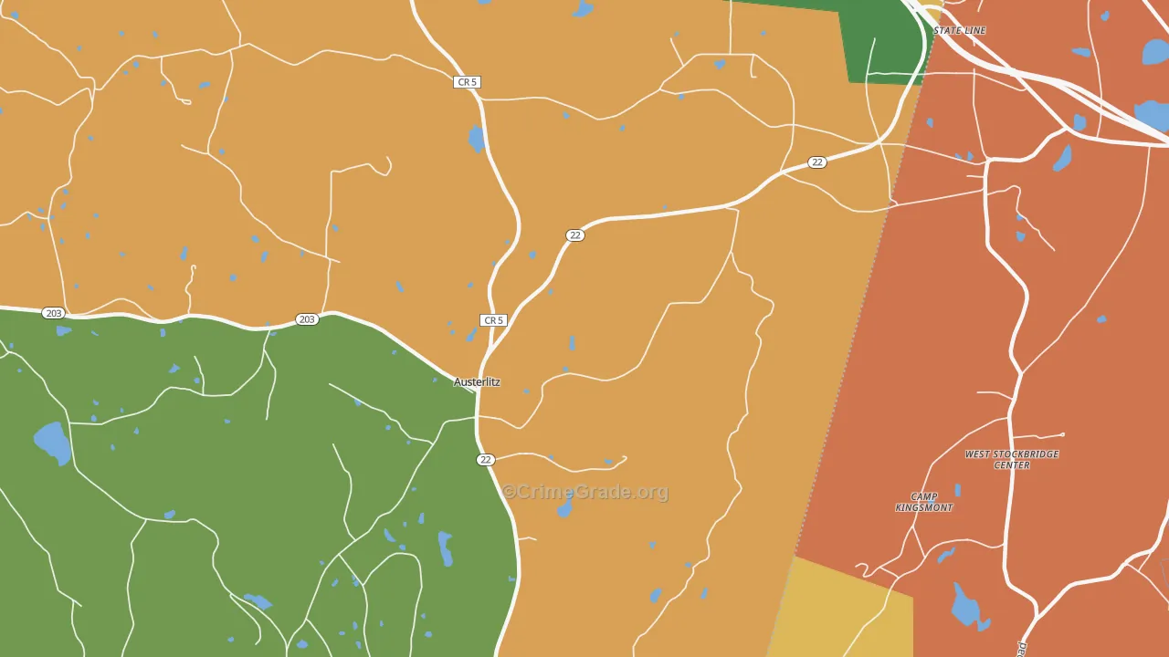 Austerlitz, NY Map of Robbery Rates