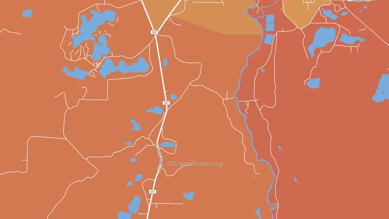 Austin, MI Map of Robbery Rates