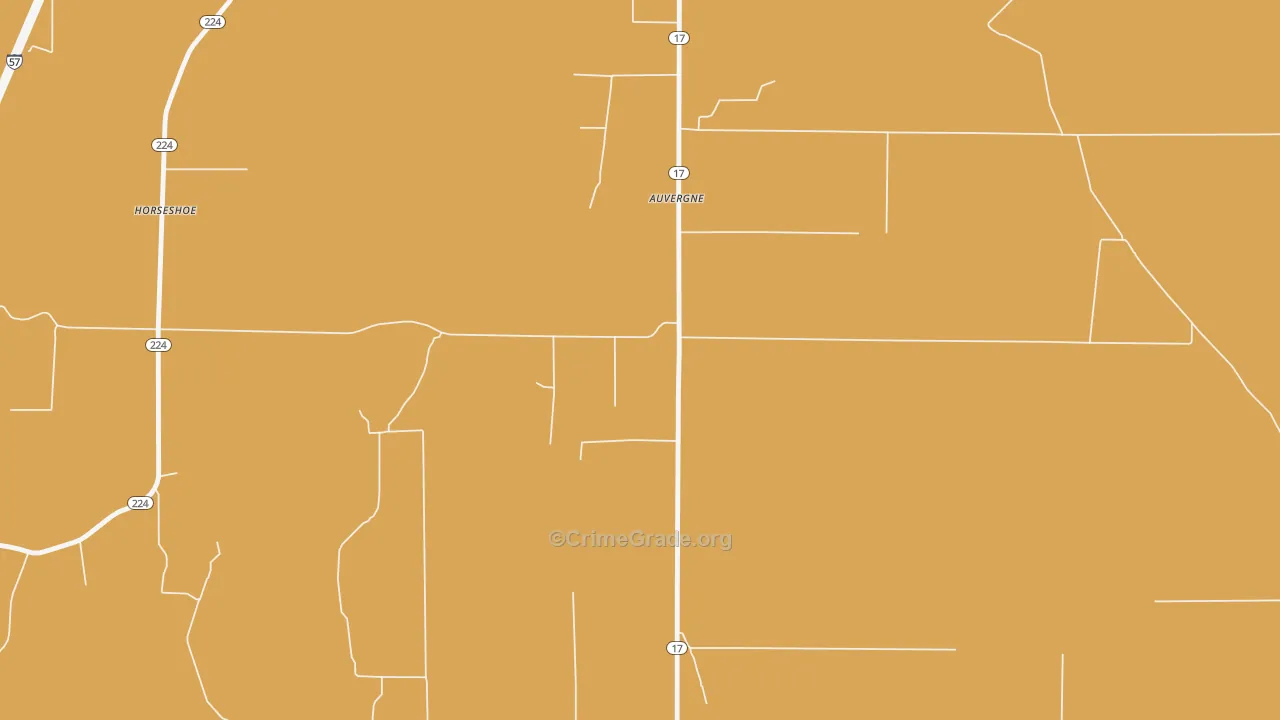 Auvergne, AR Map of Robbery Rates