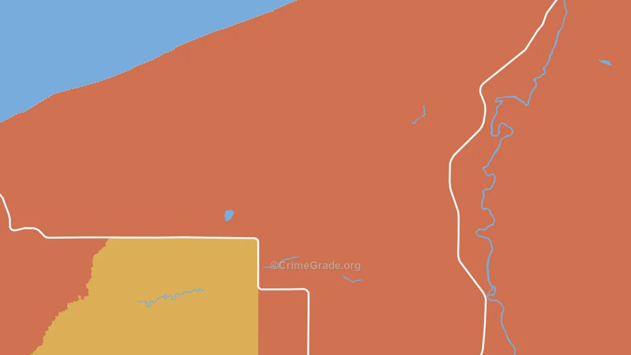 Auvinen Corner, MI Map of Robbery Rates