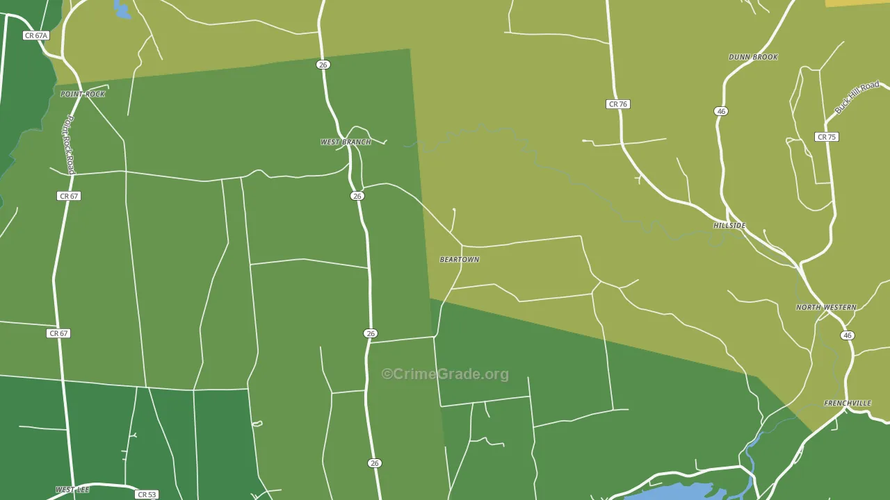 Ava, NY Map of Robbery Rates