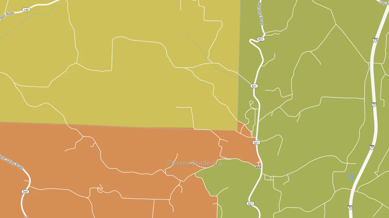 Ava, OH Map of Robbery Rates