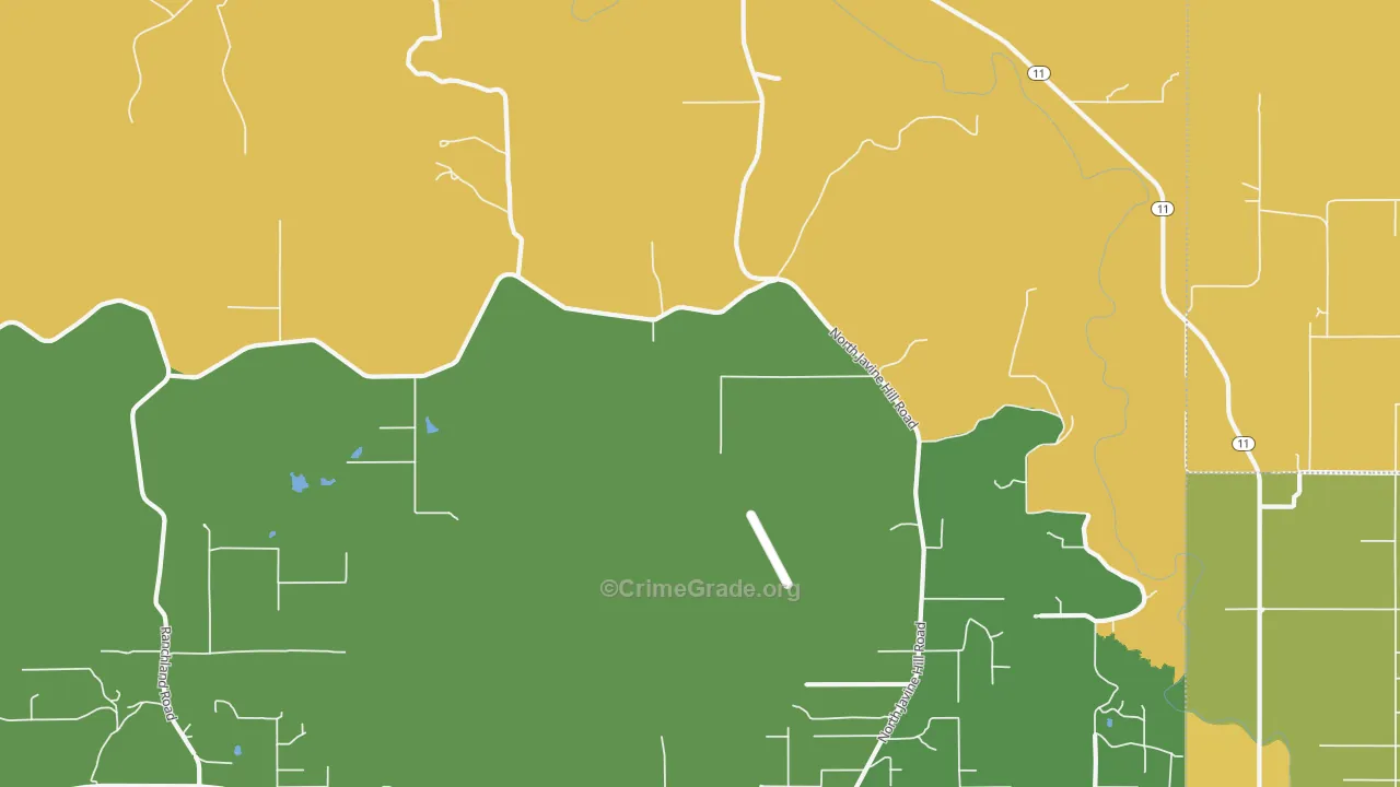 Avant, OK Map of Robbery Rates