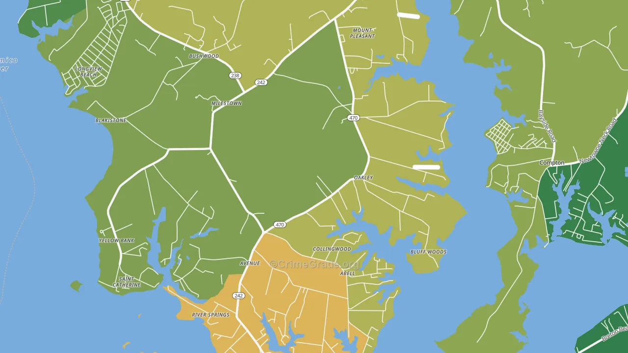 Avenue, MD Map of Robbery Rates