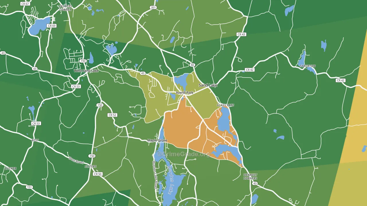 Averill Park, NY Map of Robbery Rates