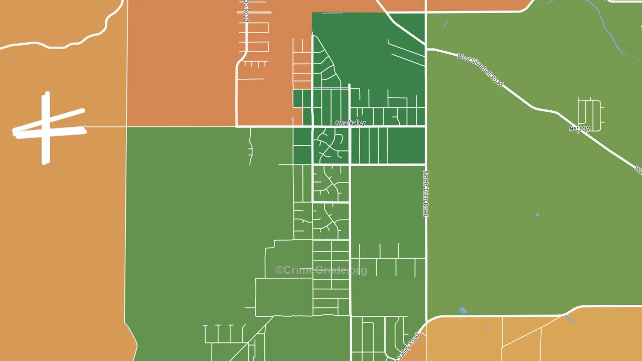 Avra Valley, AZ Map of Robbery Rates