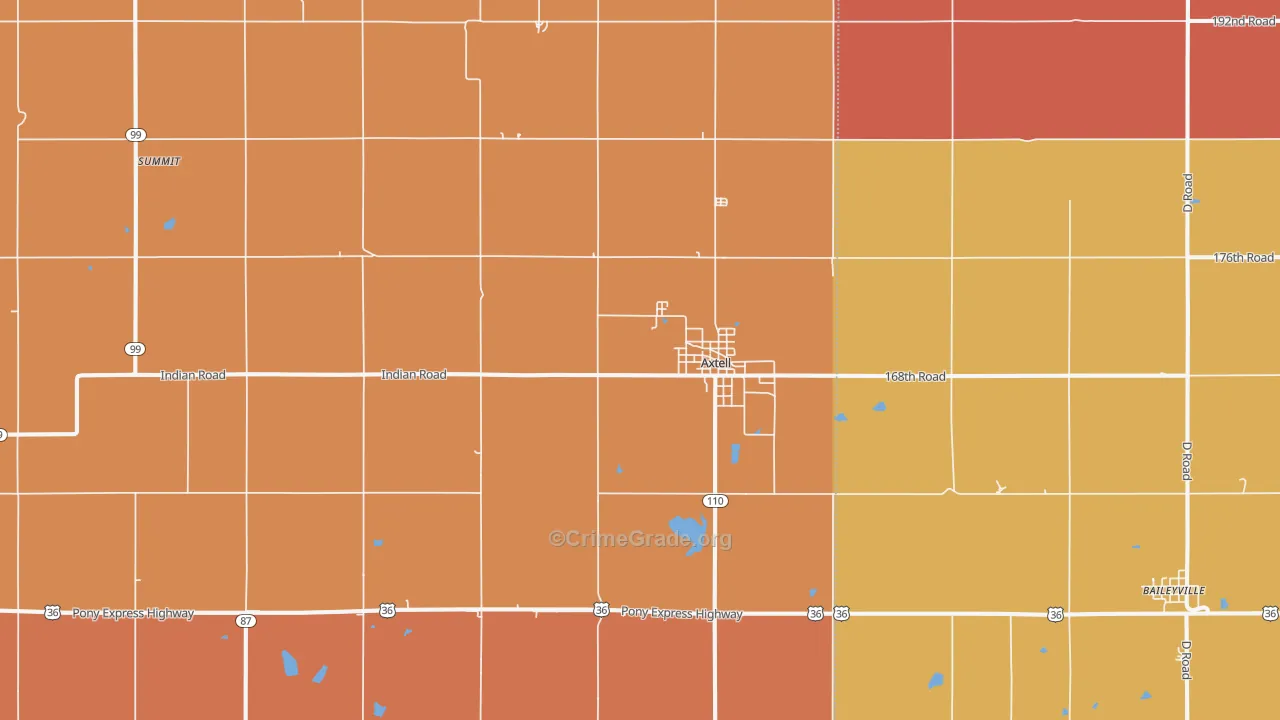 Axtell, KS Map of Robbery Rates