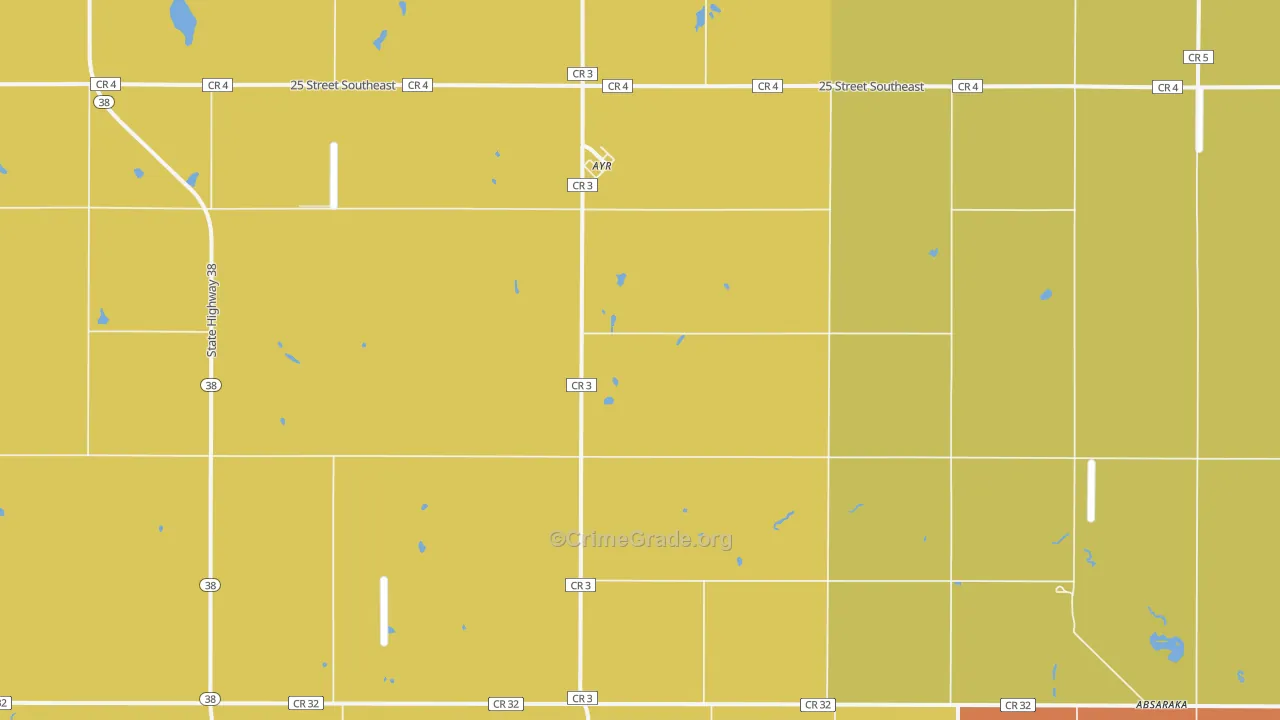 Ayr, ND Map of Robbery Rates