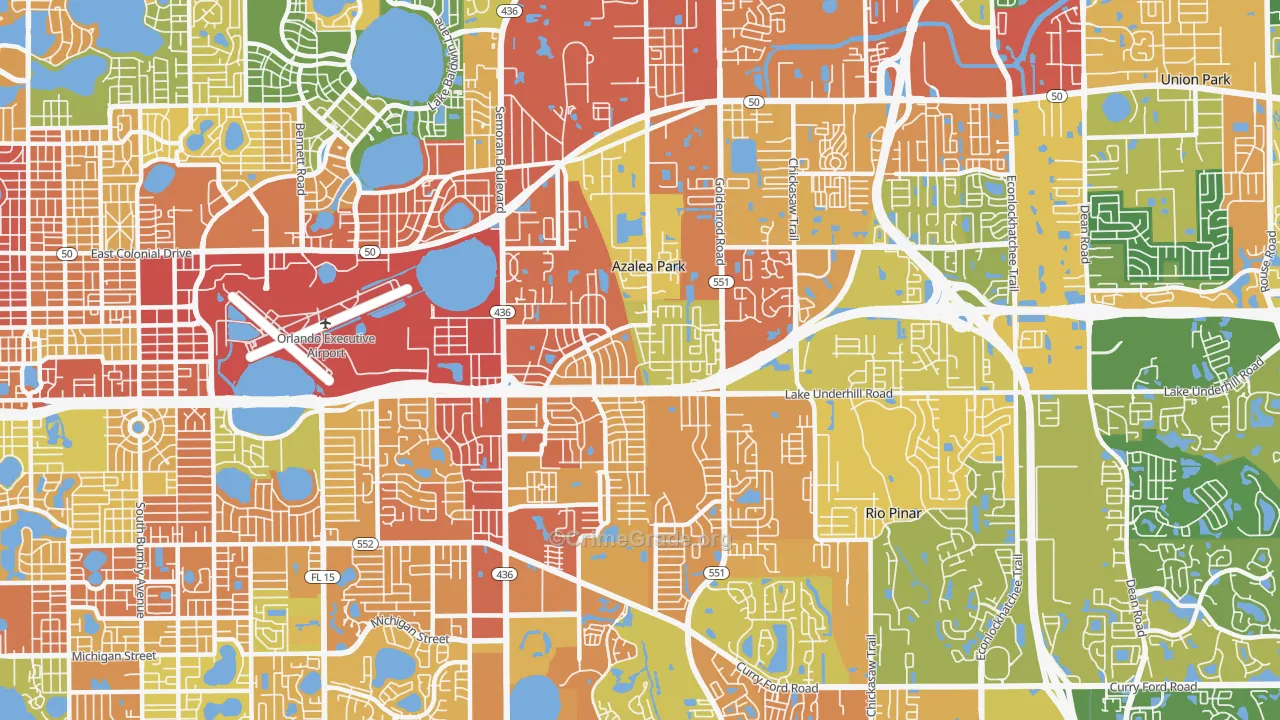 Azalea Park, FL Map of Robbery Rates