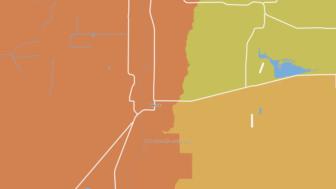 Babcock, WI Map of Robbery Rates