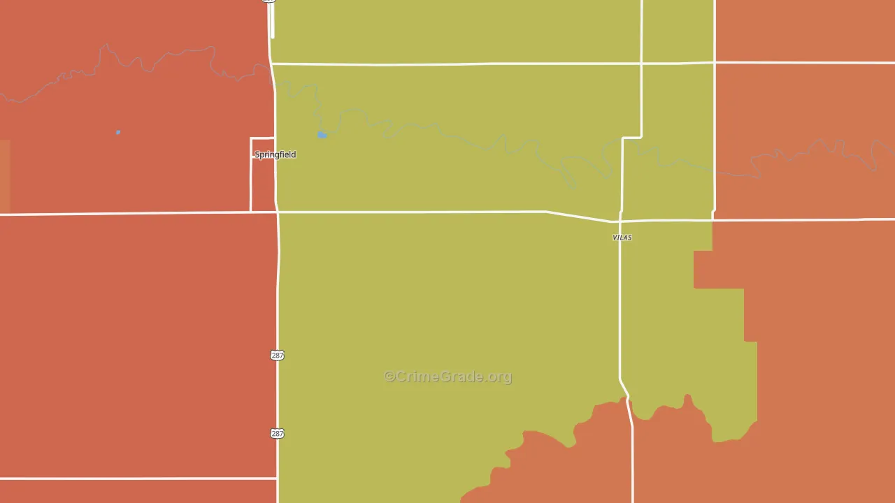 Baca County, CO Map of Robbery Rates