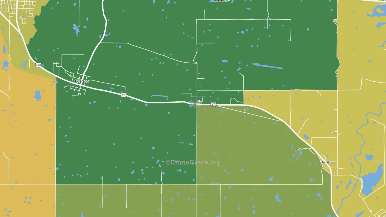 Bache, OK Map of Robbery Rates