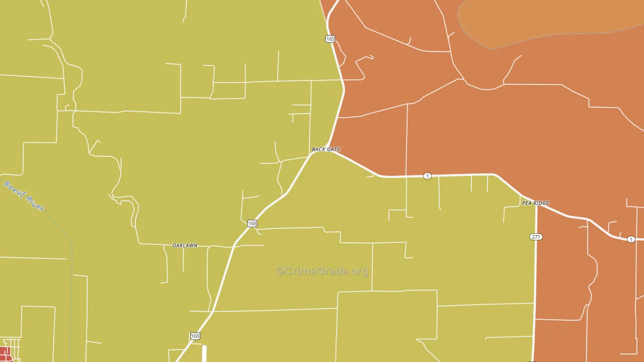 Back Gate, AR Map of Robbery Rates