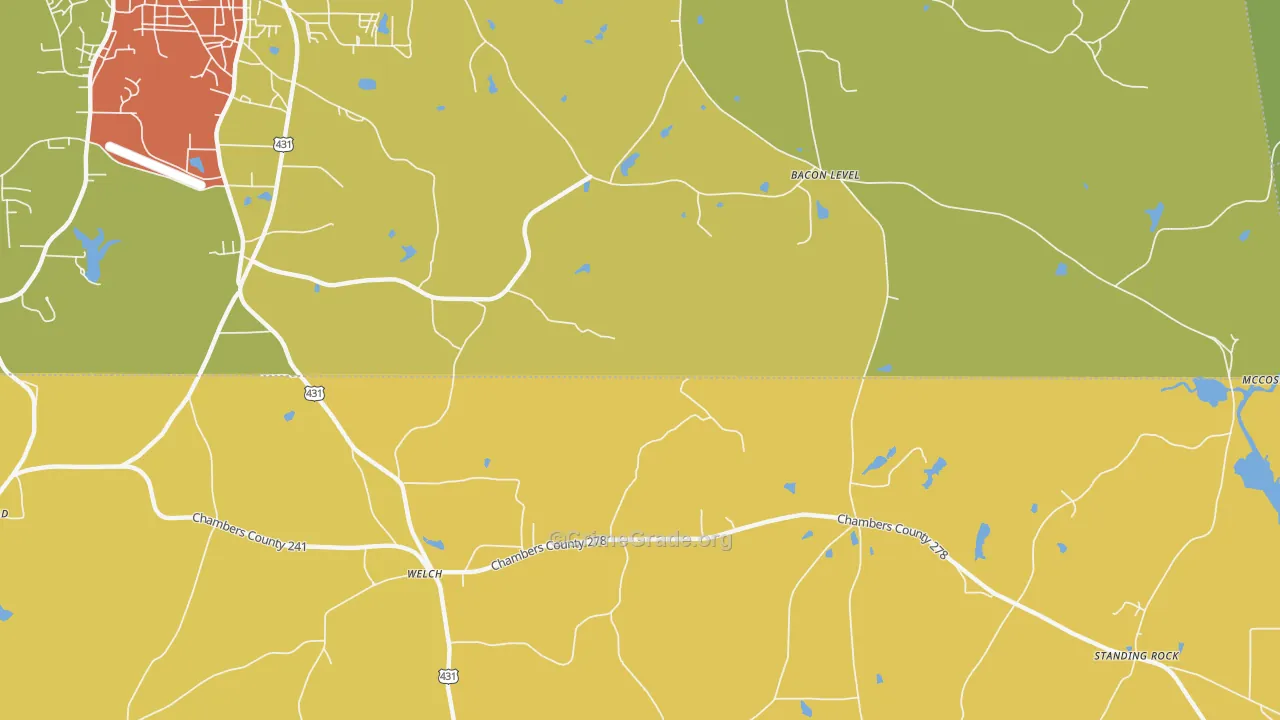 Bacon Level, AL Map of Robbery Rates