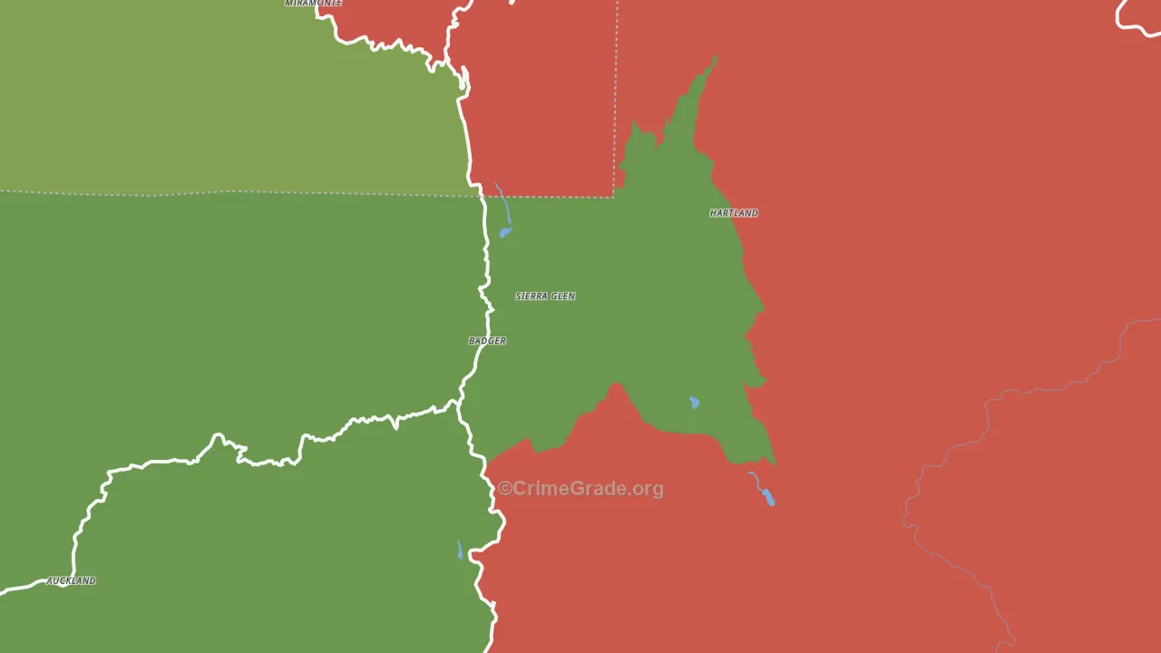Badger, CA Map of Robbery Rates