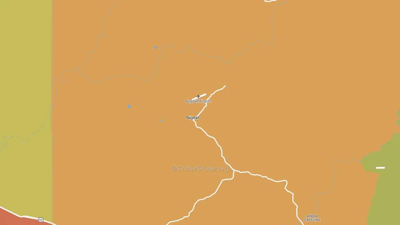 Bagdad, AZ Map of Robbery Rates