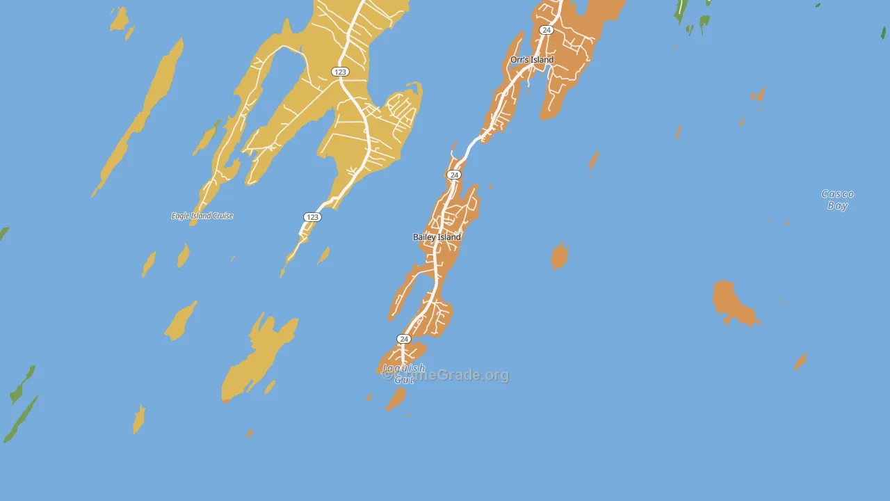Bailey Island, ME Map of Robbery Rates