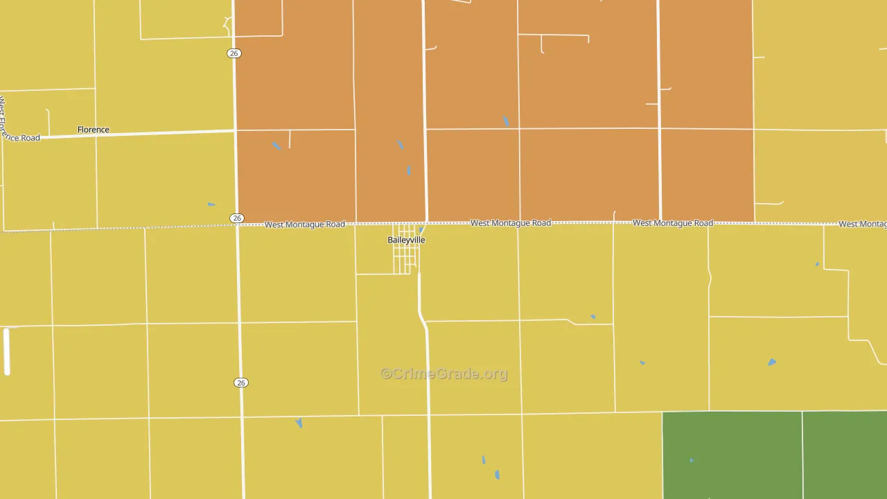 Baileyville, IL Map of Robbery Rates