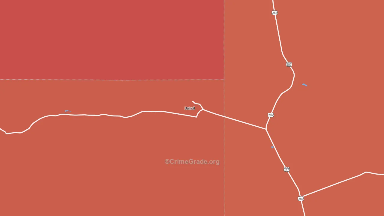 Bairoil, WY Map of Robbery Rates