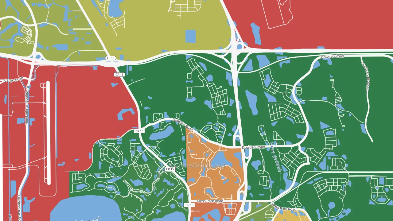 Bal Bay, Orlando, FL Map of Robbery Rates