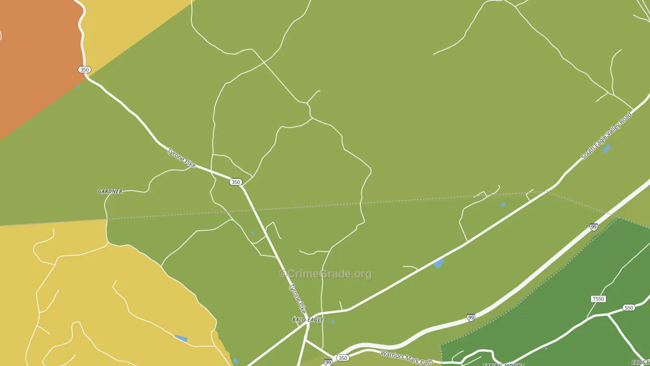 Bald Eagle, PA Map of Robbery Rates