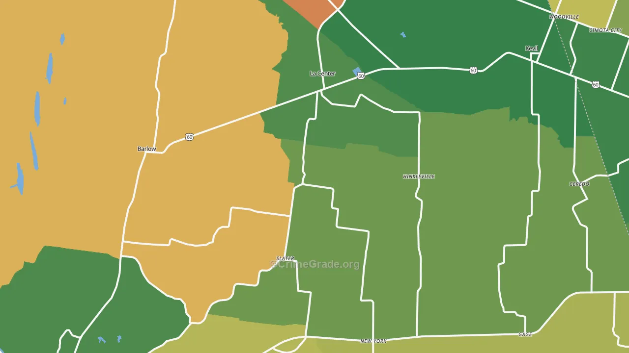 Ballard County, KY Map of Robbery Rates