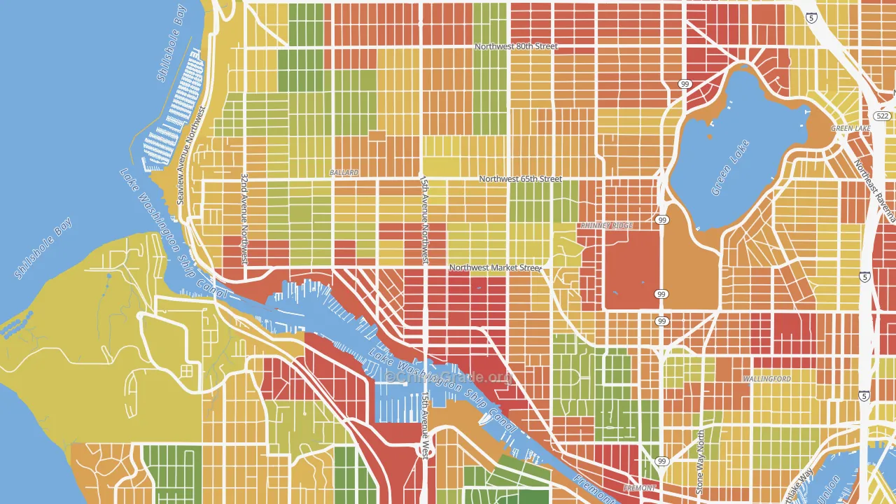 Ballard, Seattle, WA Map of Robbery Rates