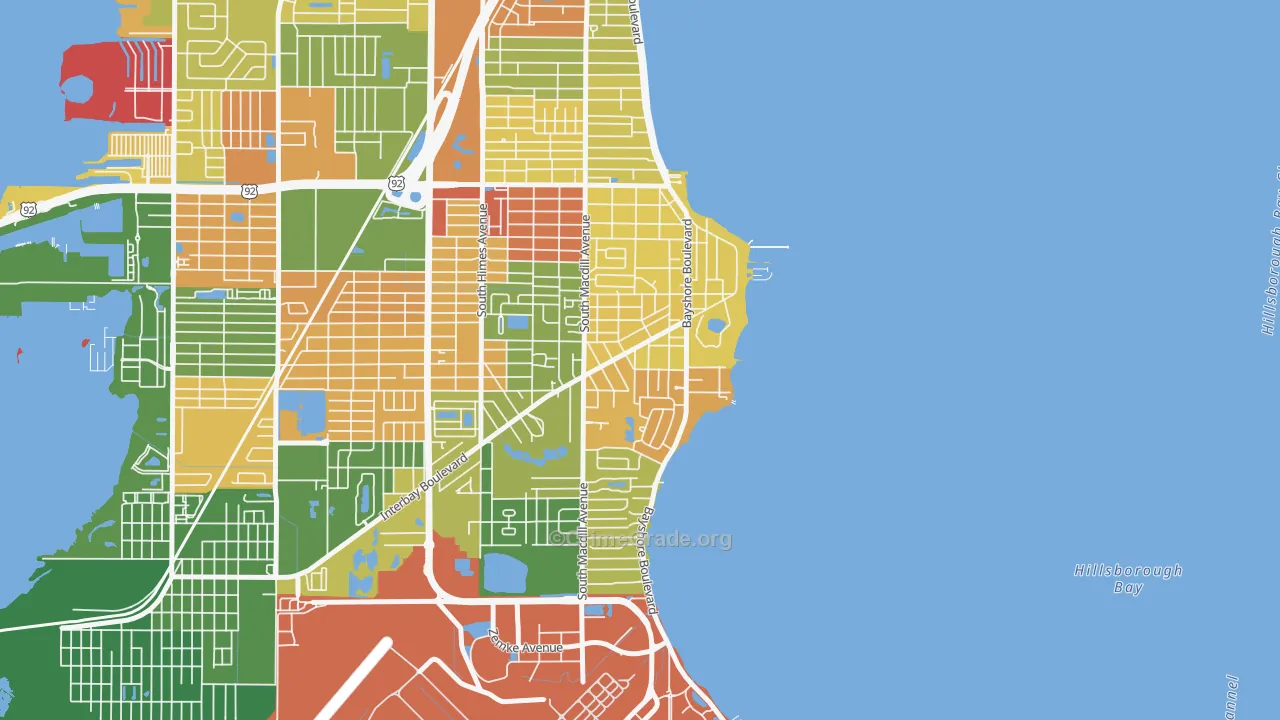 Ballast Point, Tampa, FL Map of Robbery Rates