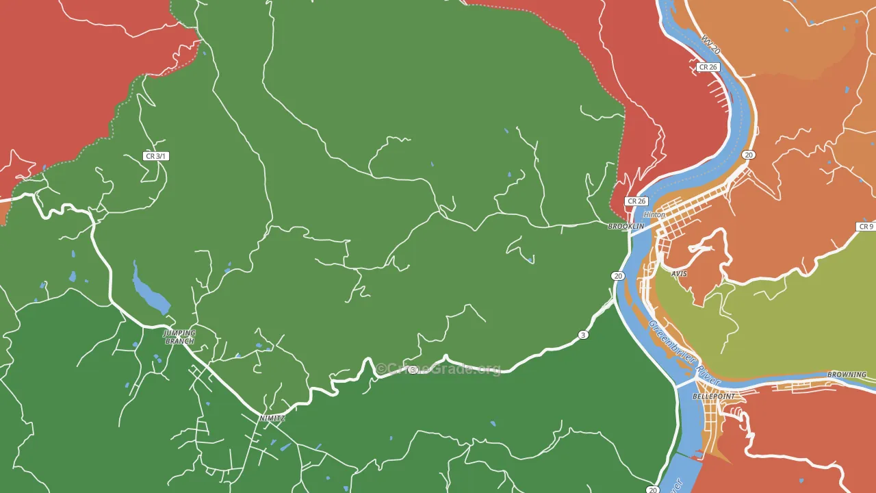 Ballengee, WV Map of Robbery Rates