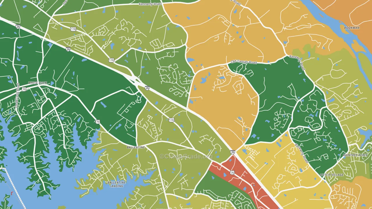Ballentine, SC Map of Robbery Rates