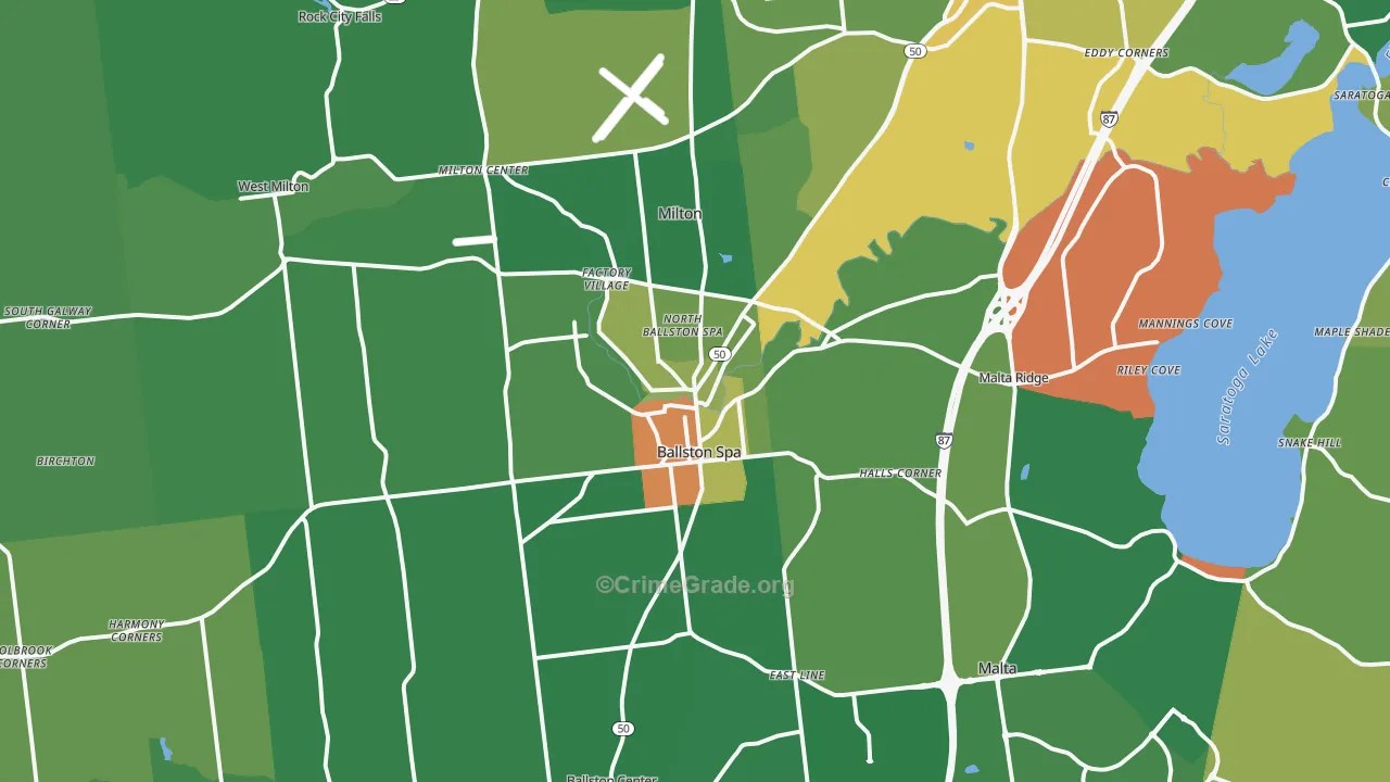 Ballston Spa, NY Map of Robbery Rates