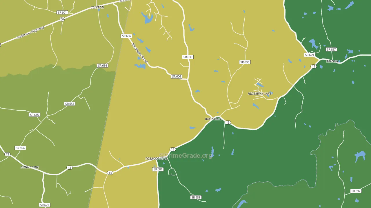 Ballsville, VA Map of Robbery Rates