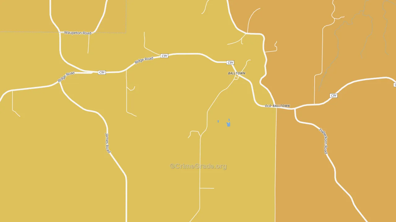 Balltown, IA Map of Robbery Rates
