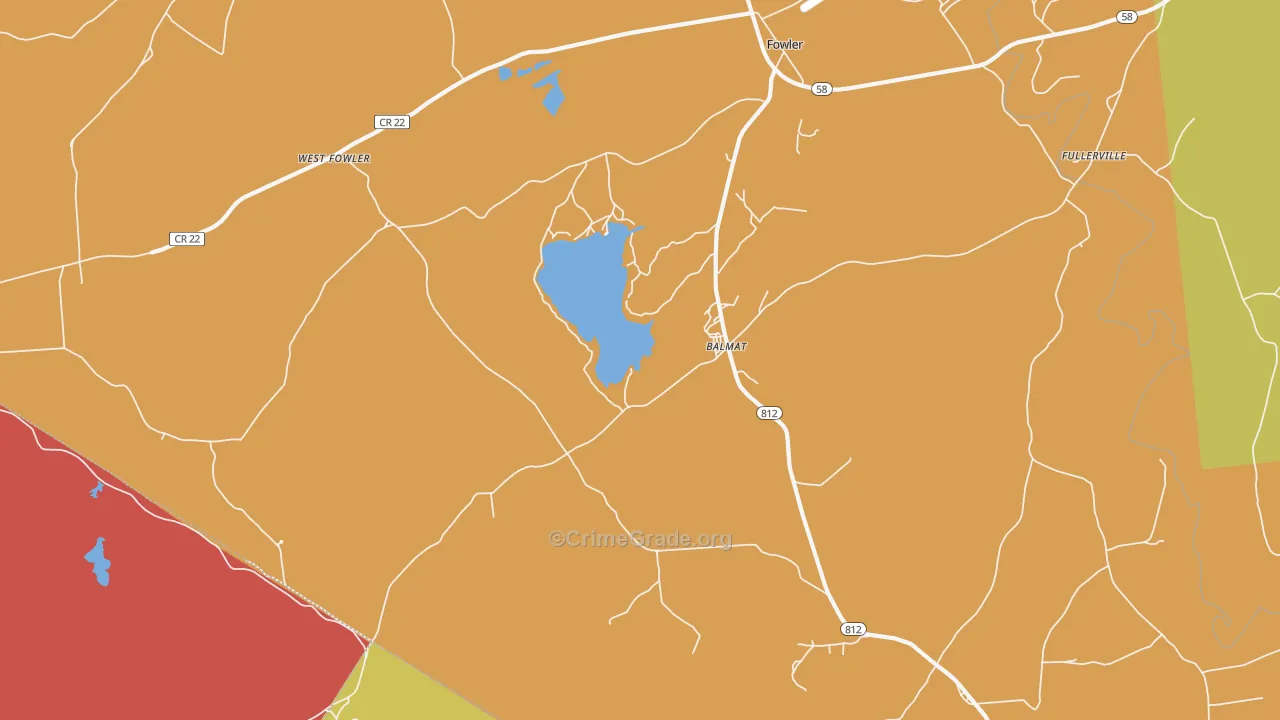 Balmat, NY Map of Robbery Rates