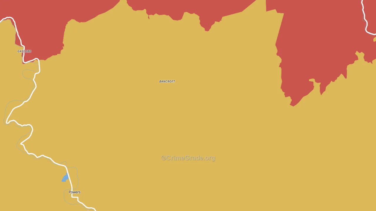 Bancroft, OR Map of Robbery Rates